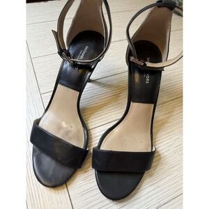 Michael Kors Suri Leather 3" Heels W/‎ Ankle Strap, Black, 38 EU, 7.5 US. Luxe